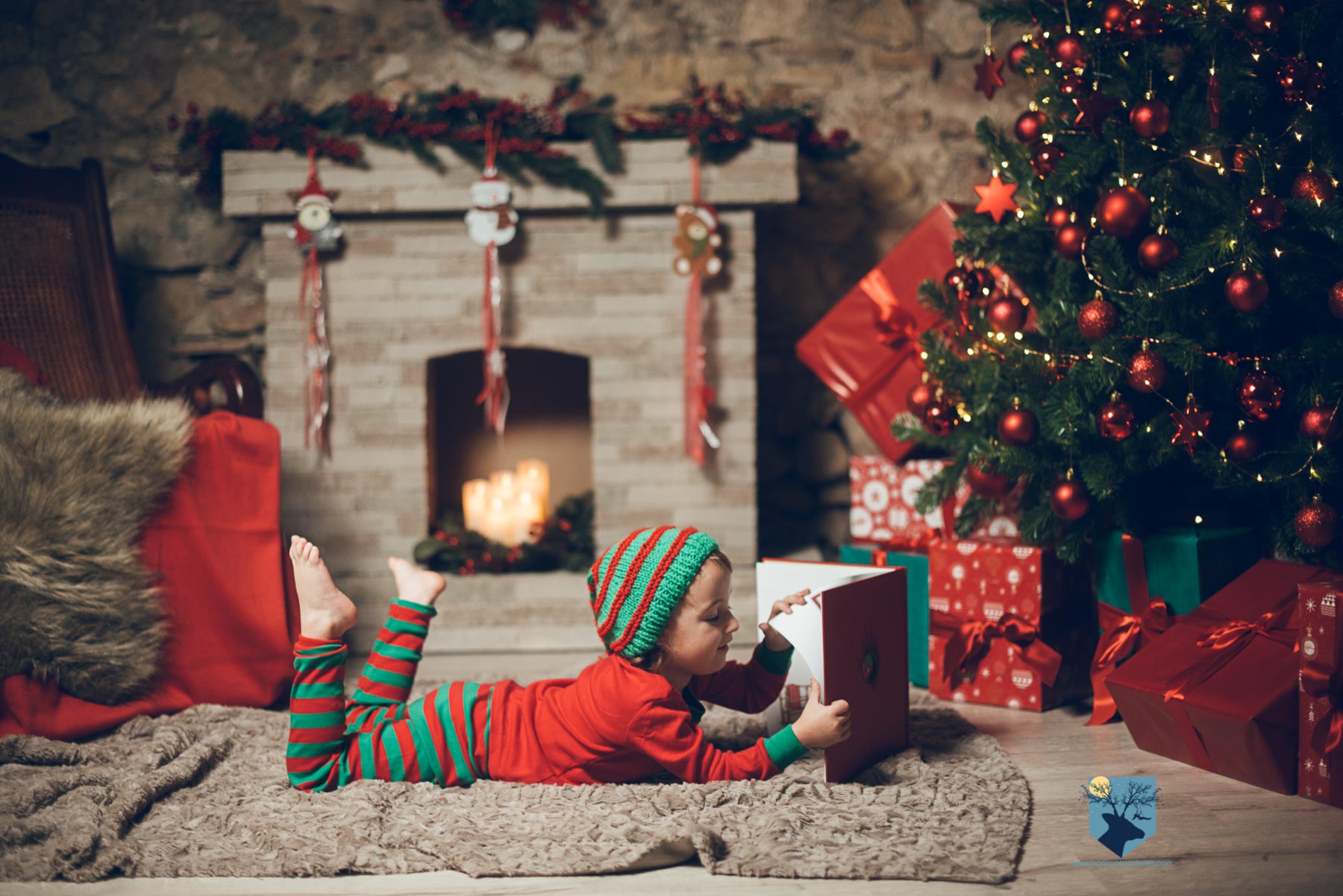 fotografia foto fotografa estudio estudi figueres girona familia nen nena niño niña navidad nadal postal - 1