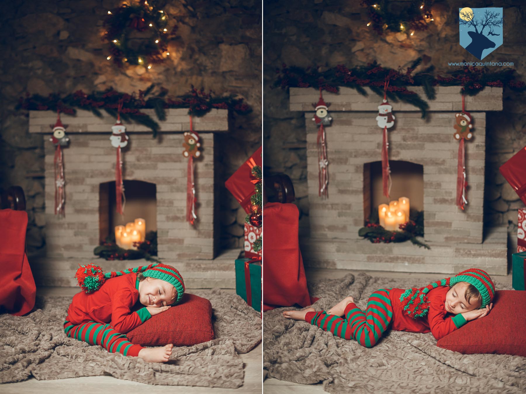 fotografia foto fotografa estudio estudi figueres girona familia nen nena niño niña navidad nadal postal