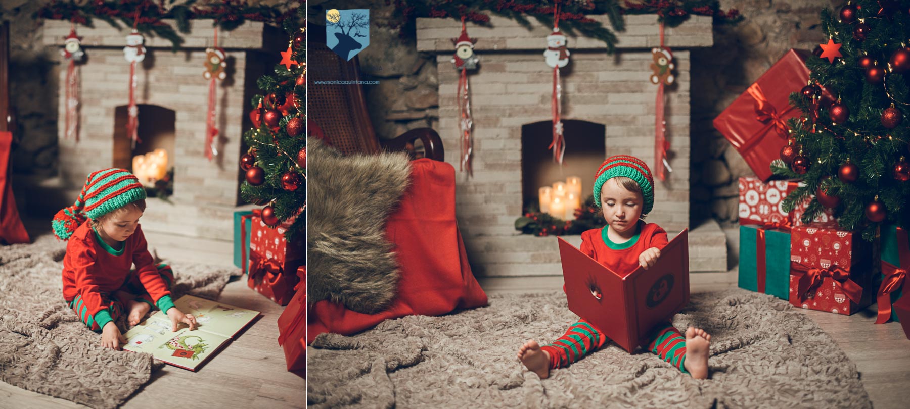 fotografia foto fotografa estudio estudi figueres girona familia nen nena niño niña navidad nadal postal