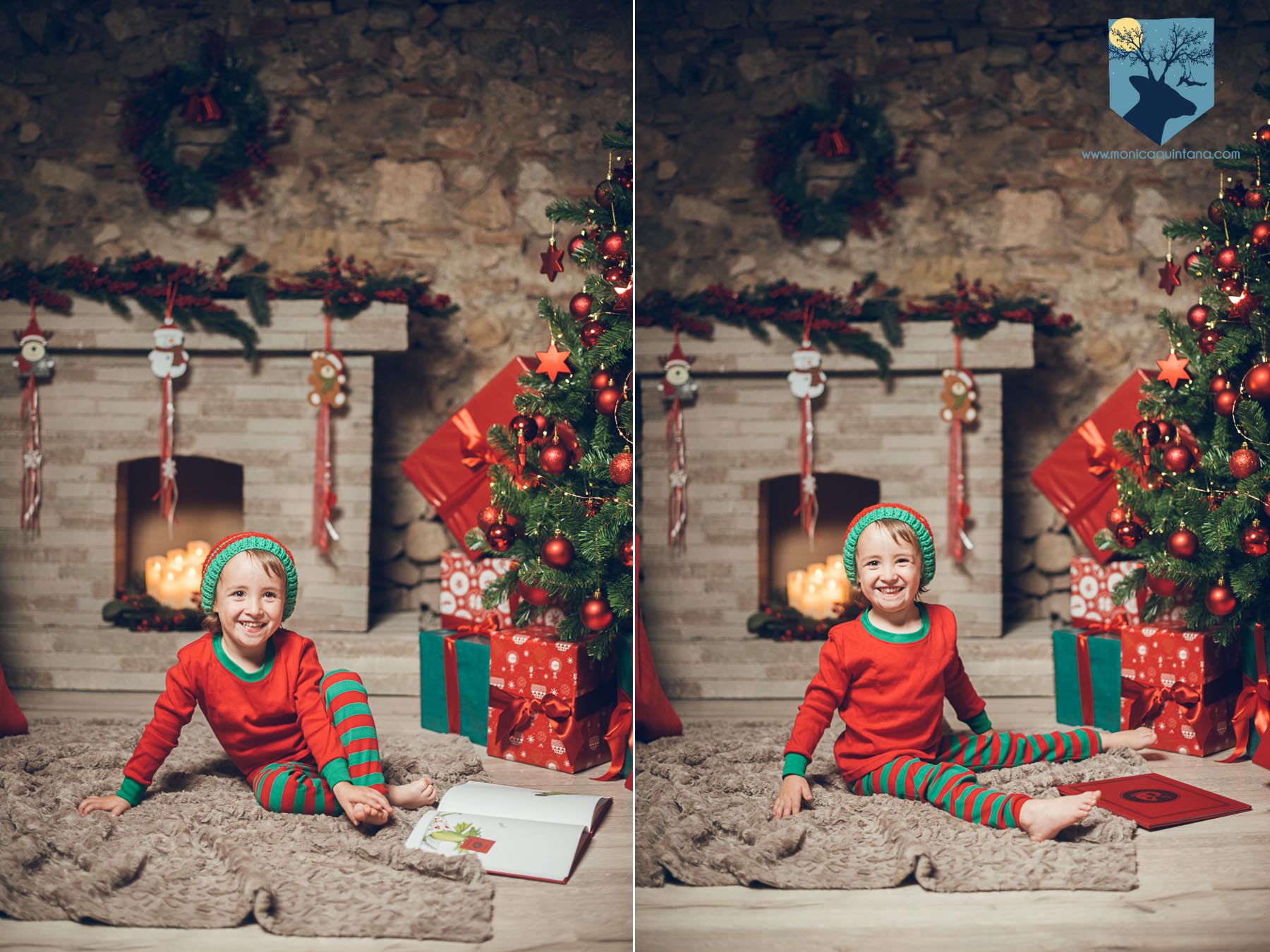 fotografia foto fotografa estudio estudi figueres girona familia nen nena niño niña navidad nadal postal