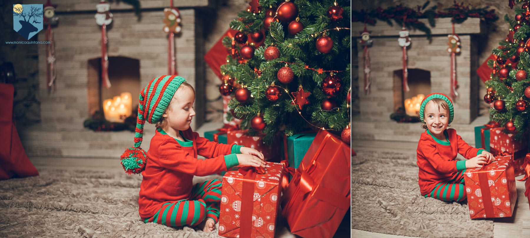 fotografia foto fotografa estudio estudi figueres girona familia nen nena niño niña navidad nadal postal
