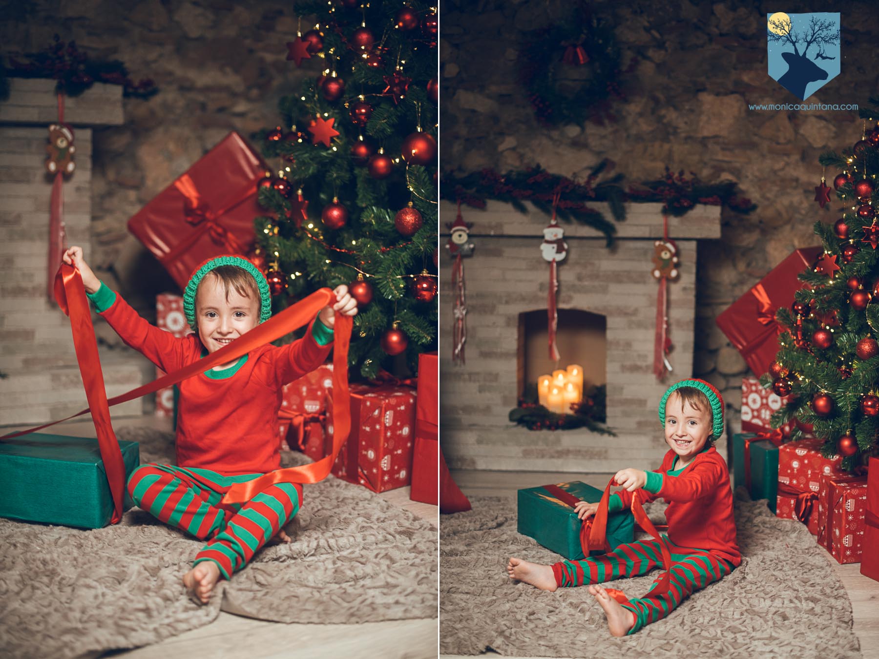 fotografia foto fotografa estudio estudi figueres girona familia nen nena niño niña navidad nadal postal