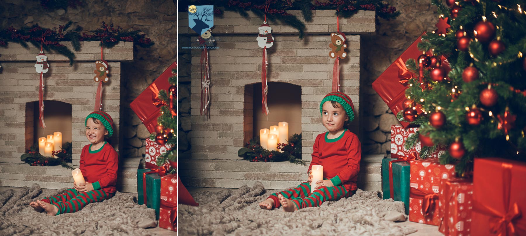 fotografia foto fotografa estudio estudi figueres girona familia nen nena niño niña navidad nadal postal